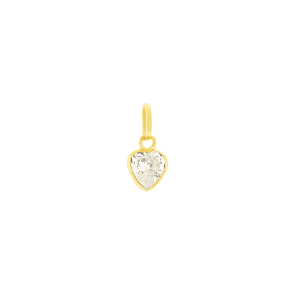 Pingente Coração Zirconia 4mm Ouro 18K