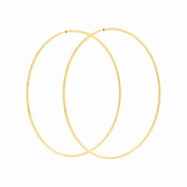Brinco de Argola em Ouro Amarelo 18K 7,5cm Diâmetro