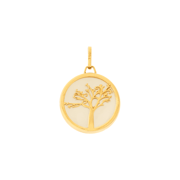 Pingente Madrepérola Ouro 18K Aplique Árvore da Vida