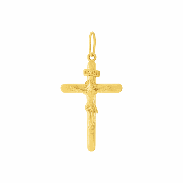 Pingente Crucifixo de Ouro Amarelo 18K Grande