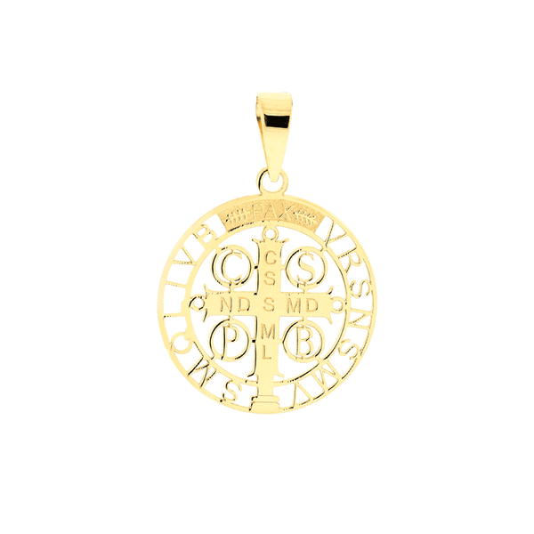 Pingente Cruz São Bento em Ouro 18K Tamanho Pequeno 1,7cm