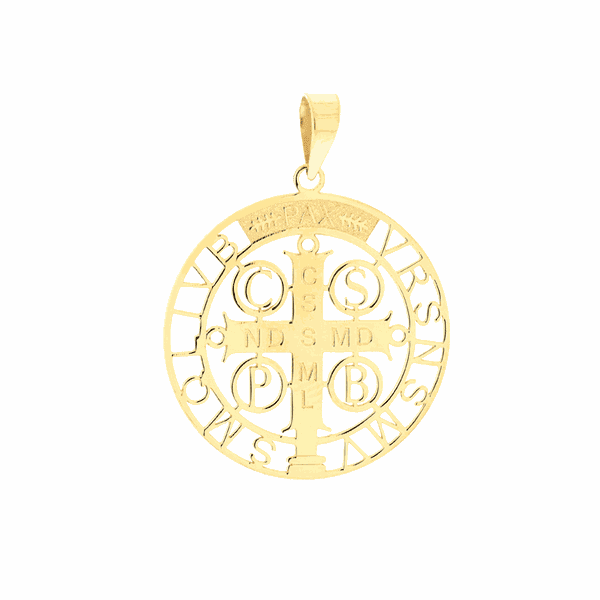 Pingente Cruz de São Bento em Ouro 18K Tamanho Médio - MI203... - MICHELETTI JOIAS