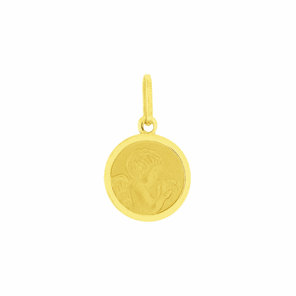 Pingente Ouro 18K Medalha Anjo da Guarda