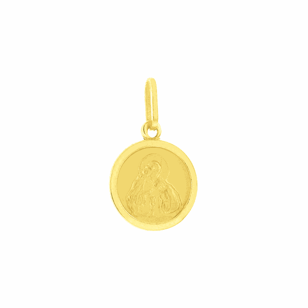 Pingente Ouro 18K Medalha Primeira Comunhão Pequena 