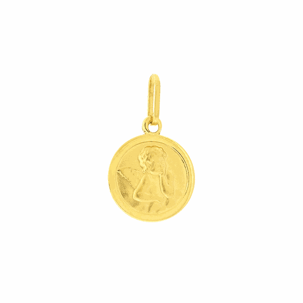 Medalha Anjo da Guarda em Ouro 18K Pequena