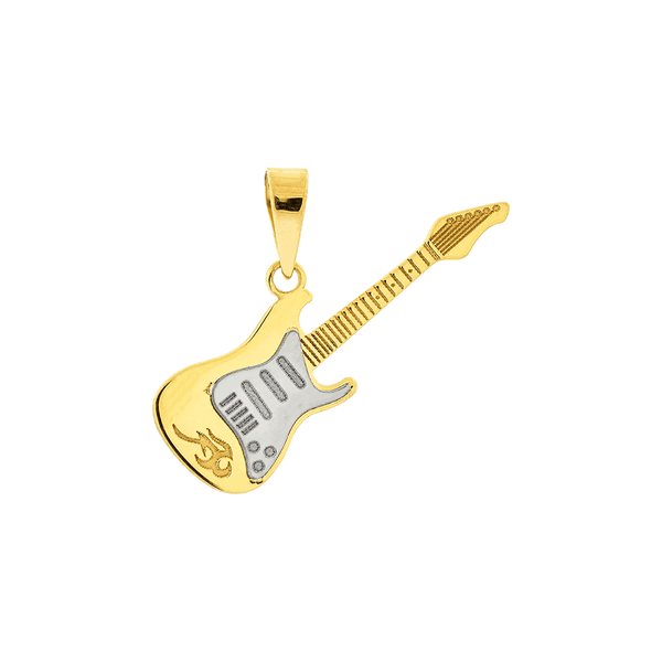 Pingente de Guitarra em Ouro 18K Bicolor