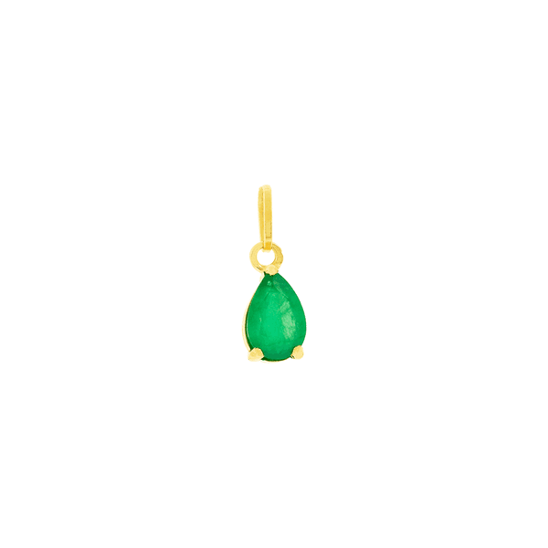 Pingente Pedra de Esmeralda Gota em Ouro 18K