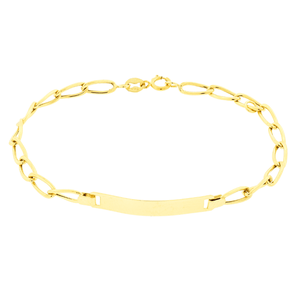 Pulseira de Ouro 18K Infantil de Chapa Groumet