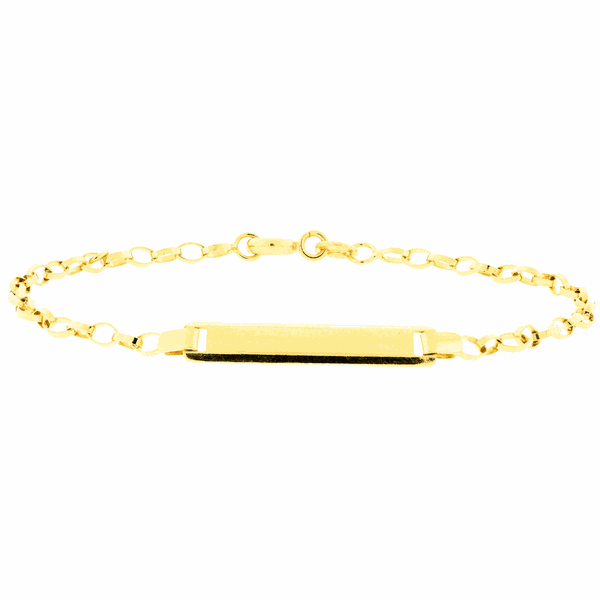 Pulseira de Ouro 18K Infantil de Chapa Portuguesa