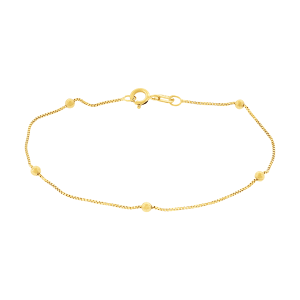 Pulseira Infantil de Bolinhas em Ouro 18K Veneziana 