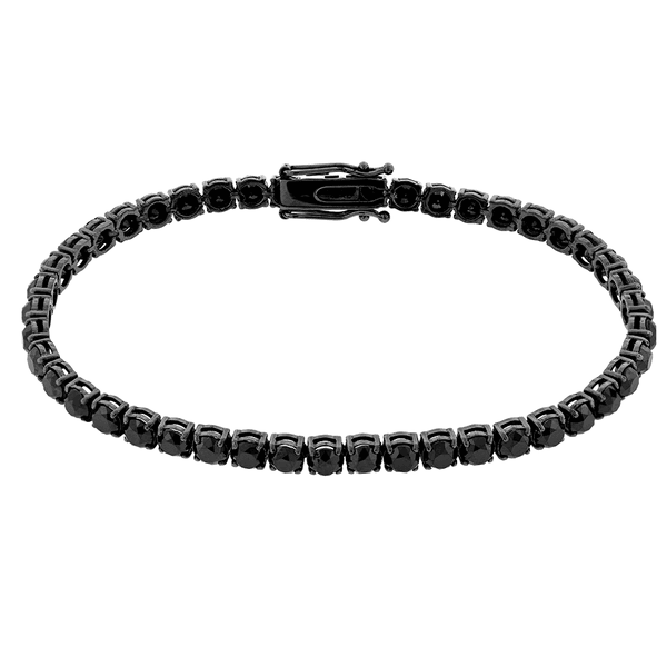 Pulseira Riviera de Diamantes Negros em Ouro 18K