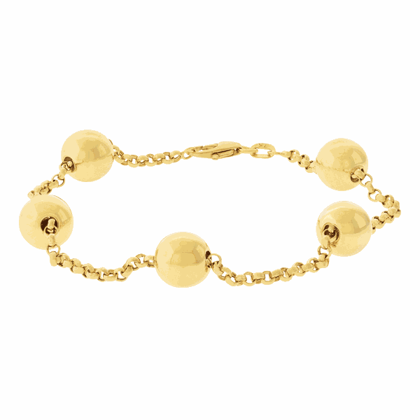 Pulseira de Bolas em Ouro 18K Portuguesa 20cm 