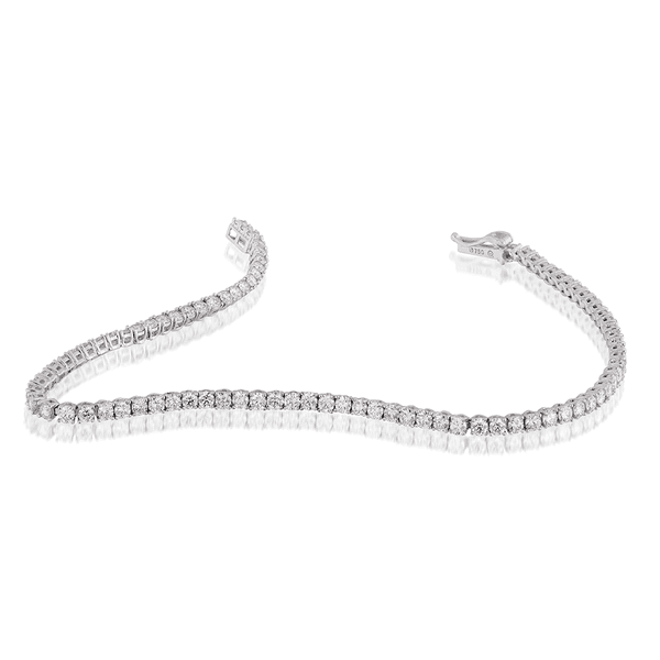 Pulseira Riviera Brilhantes Quadrada Ouro Branco 18K 1,4ct