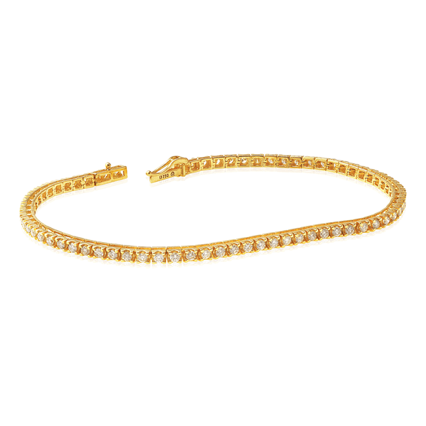 Pulseira Riviera Brilhantes Quadrada Ouro 18K 1,4ct