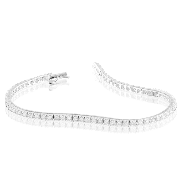 Pulseira Riviera Brilhantes Quadrada Ouro Branco 18K 1,95ct