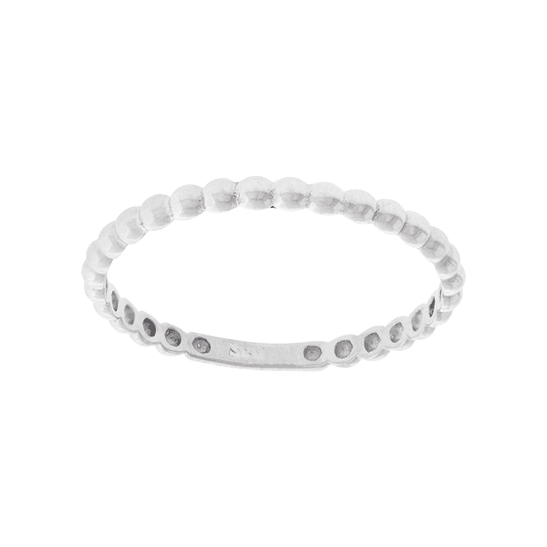 Anel Feminino Ouro Branco 18K Bolinhas Mini