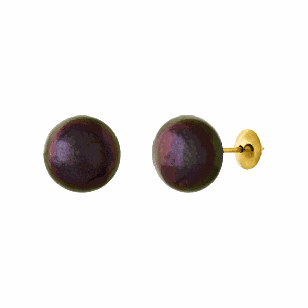 Brinco Pérola Negra Biwa 8,3cm Ouro 18K - MI26148 - MICHELETTI JOIAS