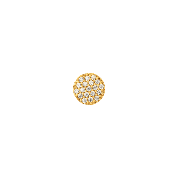 Pingente Ouro 18K Ponto de Luz Pavê de Zircônias 6mm