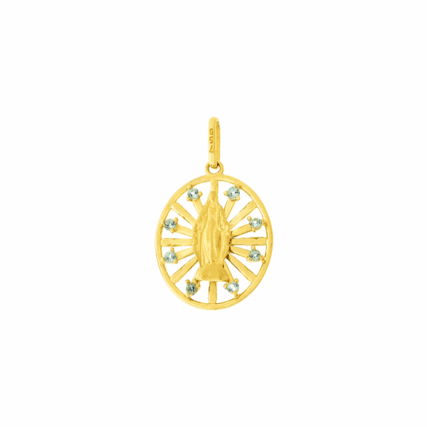 Pingente Nossa Senhora das Graças Ouro 18K Topázio Swiss - M... - MICHELETTI JOIAS