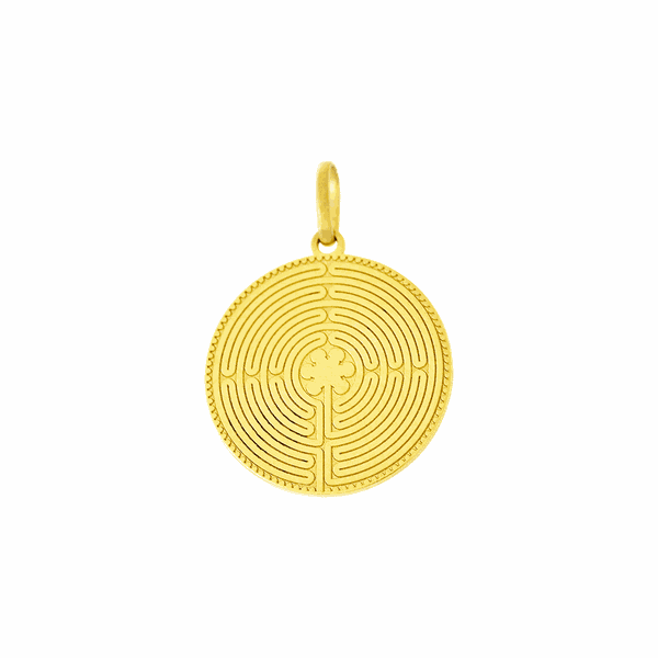 Pingente Redondo Labirinto Ouro 18K - MI27480 - MICHELETTI JOIAS