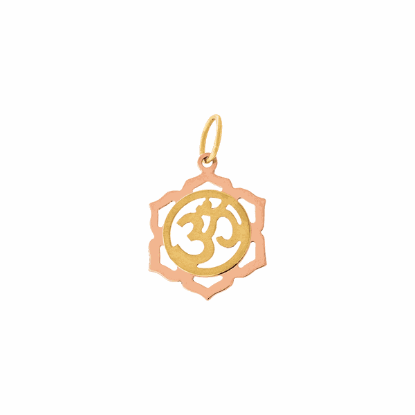 Pingente Flor Com Símbolo Do Mantra Em Ouro 18K - MI27503 - MICHELETTI JOIAS