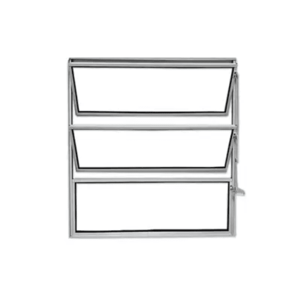 Basculante Alumínio Brilhante Vidro Liso 60cm x 60cm 3482 - POTY