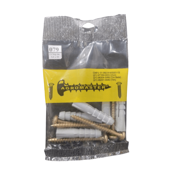 Parafuso Chip Panela 5,0X50 Com Bucha 8 C/05 N°79 - AGROMASTER