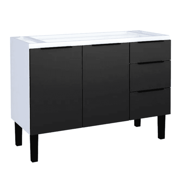 Gabinete Cozinha Aço Júpiter Flat Preto 120 - COZIMAX