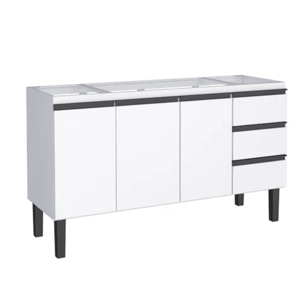 Gabinete Cozinha Aço Netuno Flat Branco 150 - COZIMAX