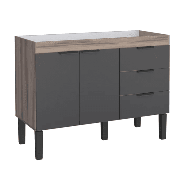 Gabinete Cozinha MDF Flamingo Tamarindo Com Preto 120 - COZIMAX