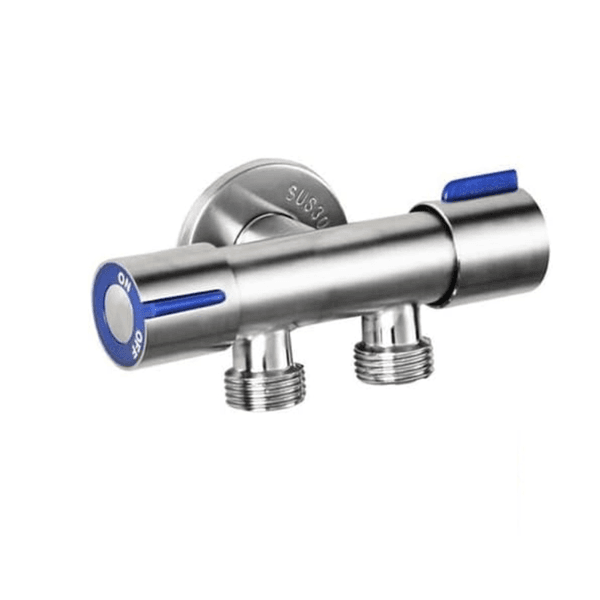 Registro Duplo 1/2'' De Inox Com Duas Saídas
