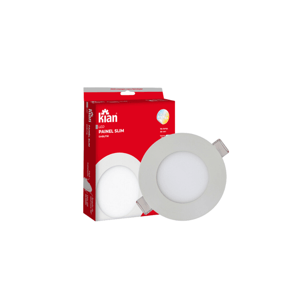 Painel LED Embutir Redondo SLIM Branco 3000K 06W - KIAN