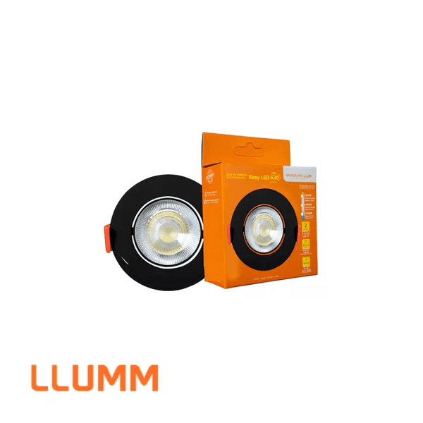 Spot Embutir Redondo EASYLED PRETO 8,5cm 5W 6500k - BRONZEARTE