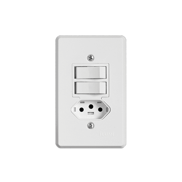 Interruptor Pratika 2Sec Simples c/ Tomada 10A 4X2 19210