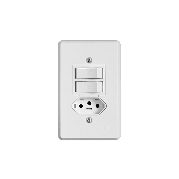 Interruptor Pratika 2Sec Simples C/ Tomada 20A 4X2 19211