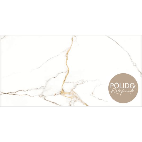 Piso Retificado Polido Gran MARMI DELUX 60X120 A-LB 2,16M² - FORMIGRES PREMIUM 