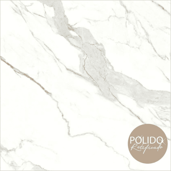 Piso Retificado Polido Statuário 66X66 A-LB 2.18M² - FORMIGRES PREMIUM