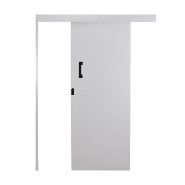 Porta de Correr Madeira Branca Batente Aço Reversível 215x80 - MGM