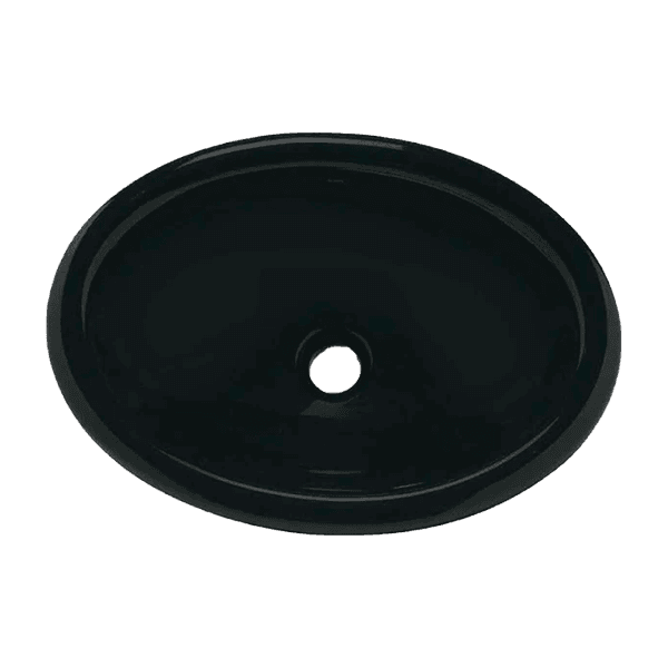 Cuba de Sobrepor Oval Preta 44X32cm IL6612