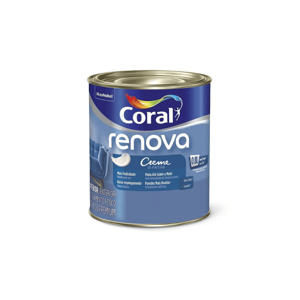Tinta Renova Branco Fosco 1/4 (800 ml) - CORAL 