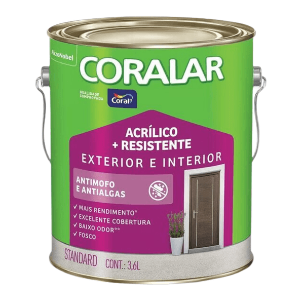 TINTA CORALAR + RESISTENTE 3,6L EXTERIOR/ INTERIOR - CORAL