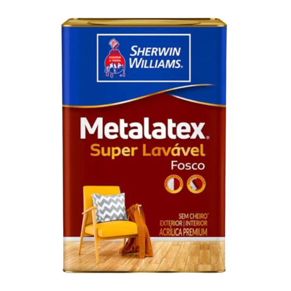 TINTA METALATEX SUPER LAVÁVEL 18L BRANCO FOSCO - SHERWIN WILLIAMS