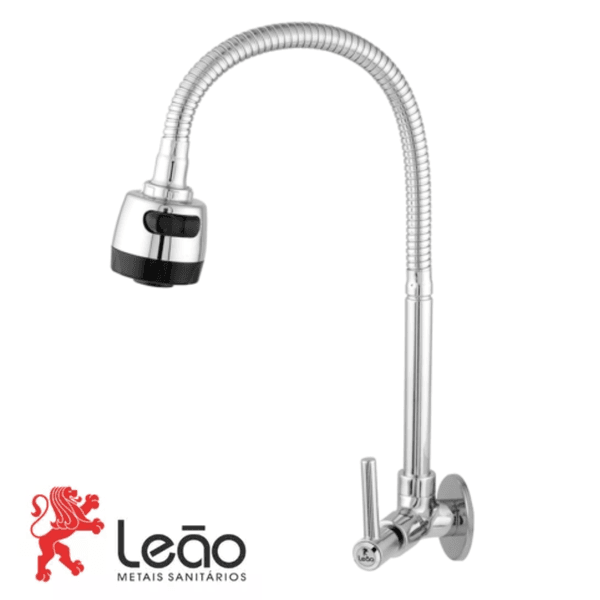 Torneira Cozinha Parede Alta 3268 1/4V C62 Gourmet Soft 5910 - LEÃO METAIS
