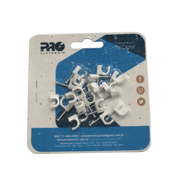 Kit Fixa Fio RG6 7MM - Prego Aço 02,6X25MM 4016593 Blistado