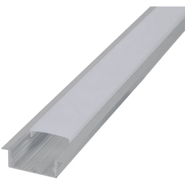 Perfil Alumínio Led Slim Embutido Difusor Leitoso 2500mm