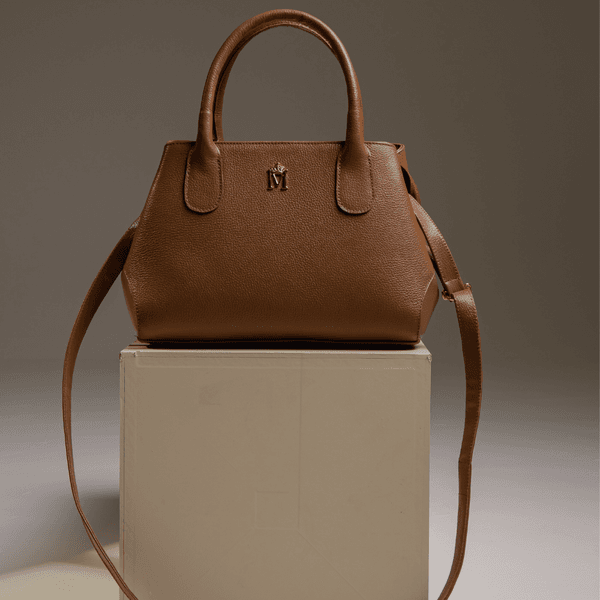 Bolsa em Couro Cor Doce de Leite Alessandra