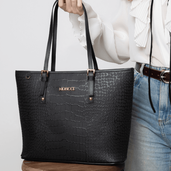 Bolsa Roma - Preto Estampa Croco