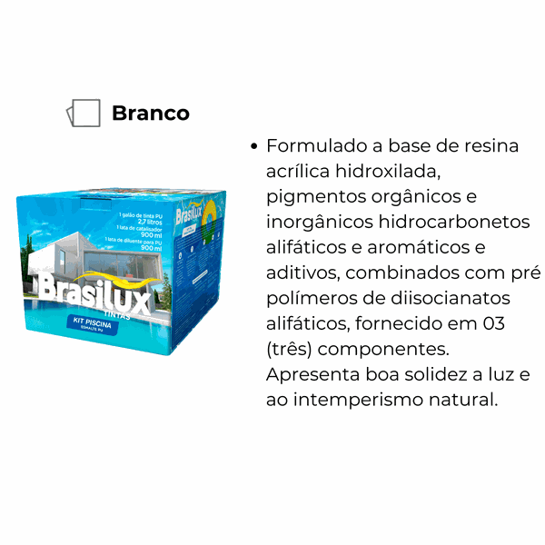 BRASILUX KIT PU BRANCO PISCINA 4,5L