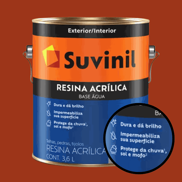 Suvinil Resina Acrilica Ceramica Onix Base de Agua 3,6L