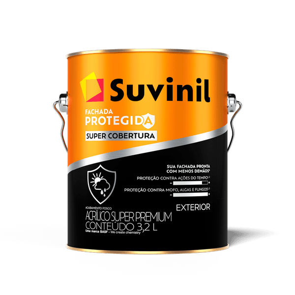 Tinta Acrílica Super Premium Fachada Protegida Super Cobertura Fosco 3,6L Suvinil